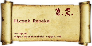 Micsek Rebeka névjegykártya